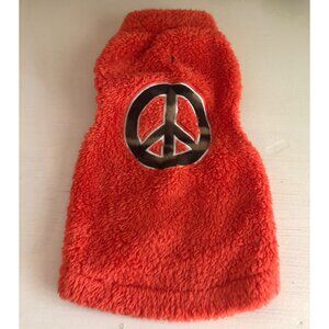Pet Dog Apparel Peace Symbol Orange and Brown size Medium